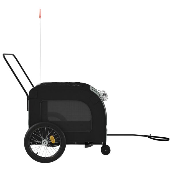 vidaXL Pet Bike Trailer Black and Gray Oxford Fabric and Iron - Image 6