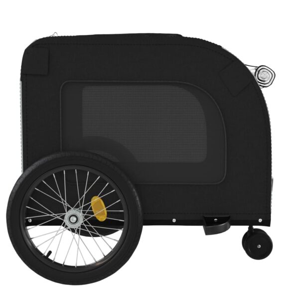 vidaXL Pet Bike Trailer Black and Gray Oxford Fabric and Iron - Image 7