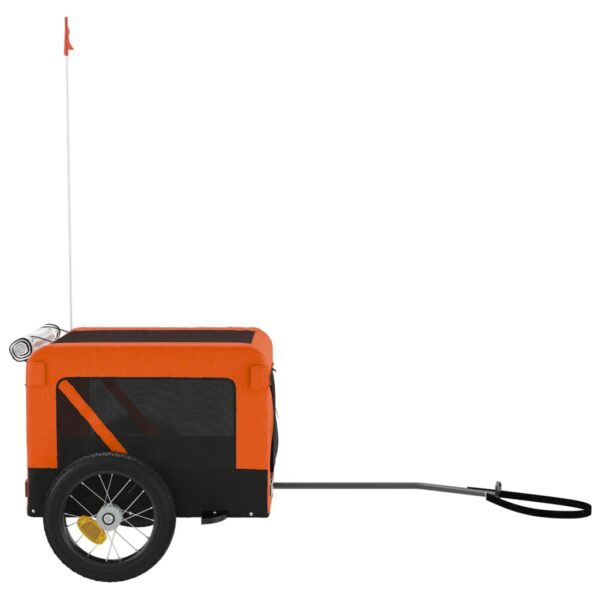 vidaXL Pet Bike Trailer Orange and Black Oxford Fabric&Iron - Image 7