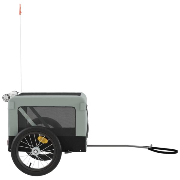 vidaXL Pet Bike Trailer Gray and Black Oxford Fabric&Iron - Image 7