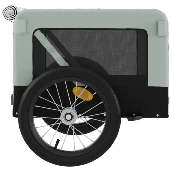 vidaXL Pet Bike Trailer Gray and Black Oxford Fabric&Iron - Image 8