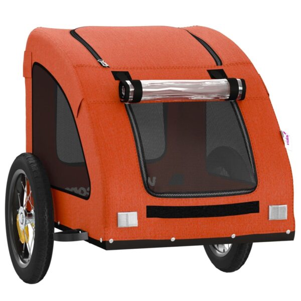 vidaXL Pet Bike Trailer Orange Oxford Fabric and Iron - Image 5