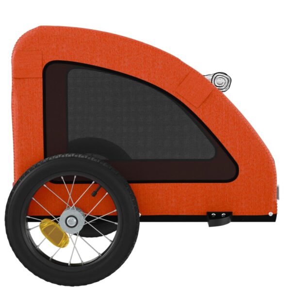 vidaXL Pet Bike Trailer Orange Oxford Fabric and Iron - Image 7