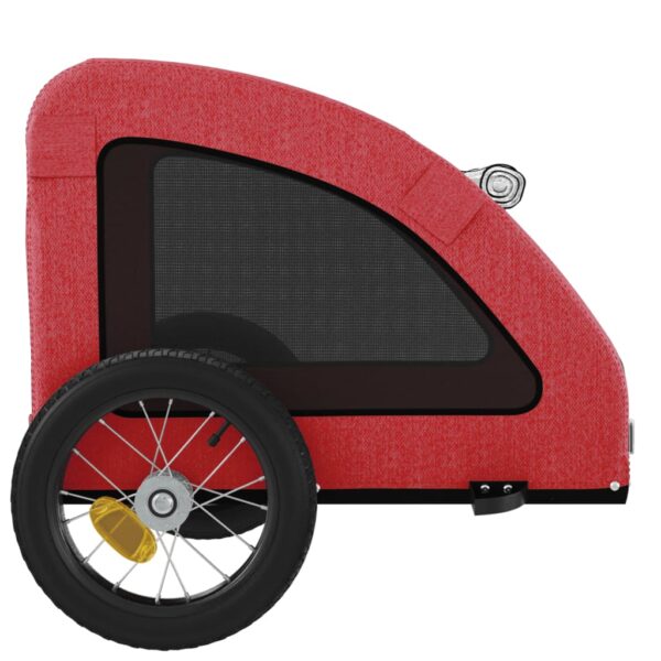 vidaXL Pet Bike Trailer Red Oxford Fabric and Iron - Image 7