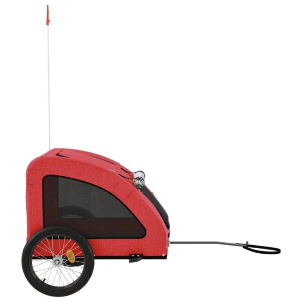 vidaXL Pet Bike Trailer Red Oxford Fabric and Iron - Image 6