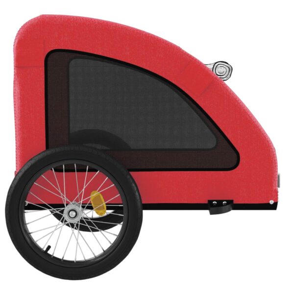 vidaXL Pet Bike Trailer Red Oxford Fabric and Iron - Image 7