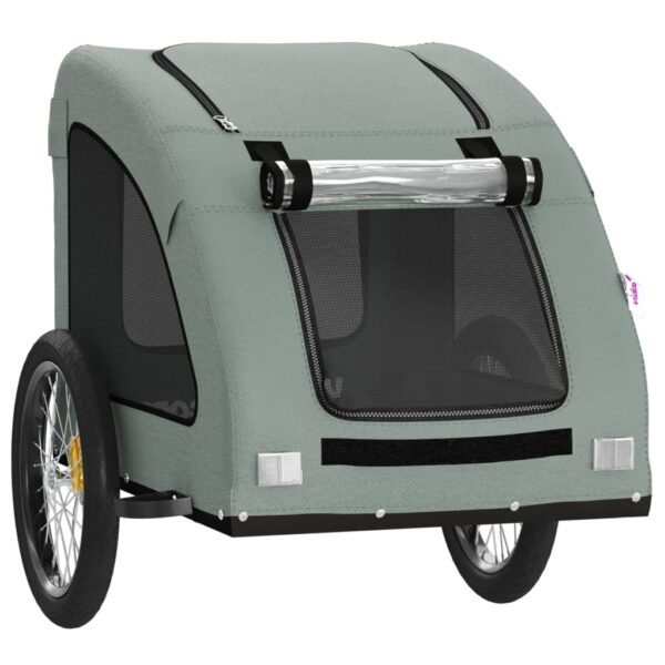 vidaXL Pet Bike Trailer Gray Oxford Fabric and Iron - Image 5