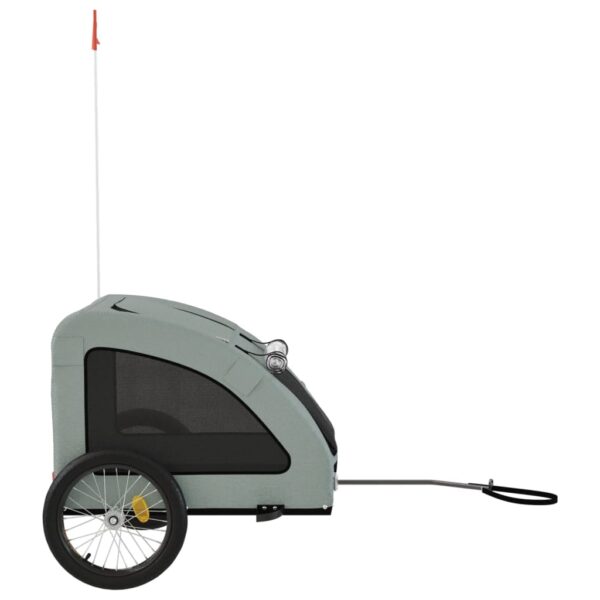 vidaXL Pet Bike Trailer Gray Oxford Fabric and Iron - Image 6