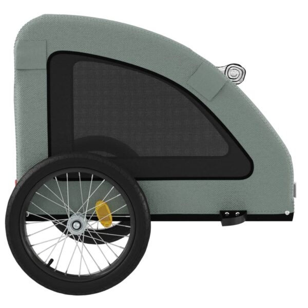 vidaXL Pet Bike Trailer Gray Oxford Fabric and Iron - Image 7