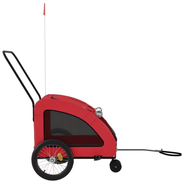 vidaXL Pet Bike Trailer Red Oxford Fabric and Iron - Image 6