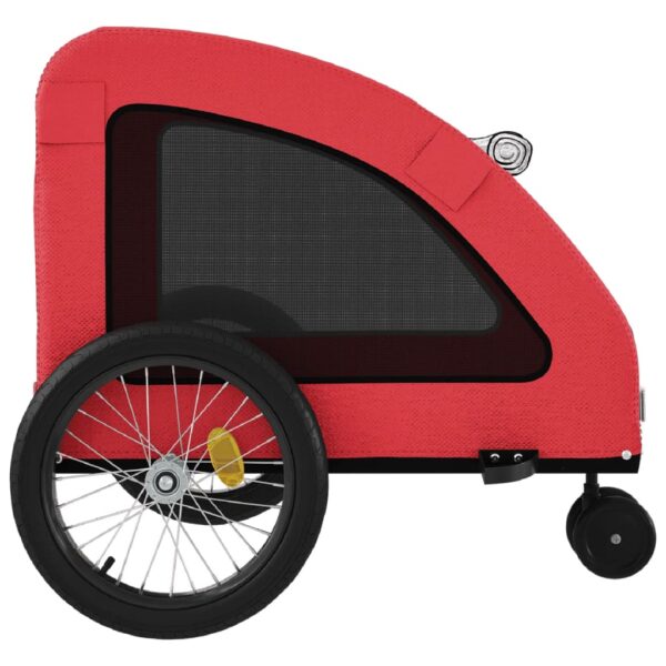 vidaXL Pet Bike Trailer Red Oxford Fabric and Iron - Image 7