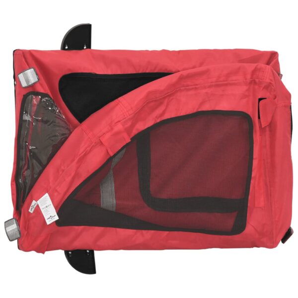 vidaXL Pet Bike Trailer Red Oxford Fabric and Iron - Image 9