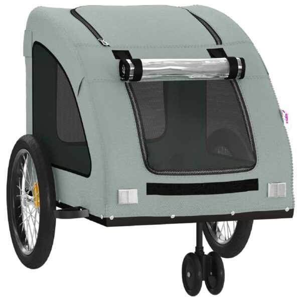 vidaXL Pet Bike Trailer Gray Oxford Fabric and Iron - Image 5