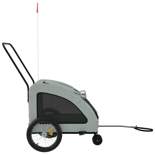 vidaXL Pet Bike Trailer Gray Oxford Fabric and Iron - Image 6