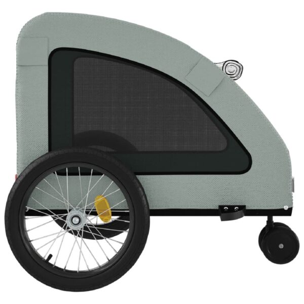 vidaXL Pet Bike Trailer Gray Oxford Fabric and Iron - Image 7