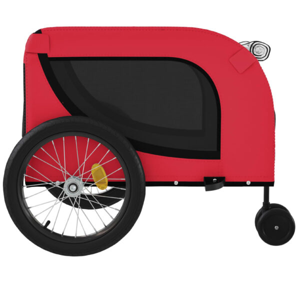 vidaXL Pet Bike Trailer Red and Black Oxford Fabric and Iron - Image 6