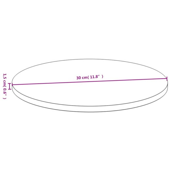 vidaXL Table Top Ã˜11.8"x0.6" Bamboo - Image 4