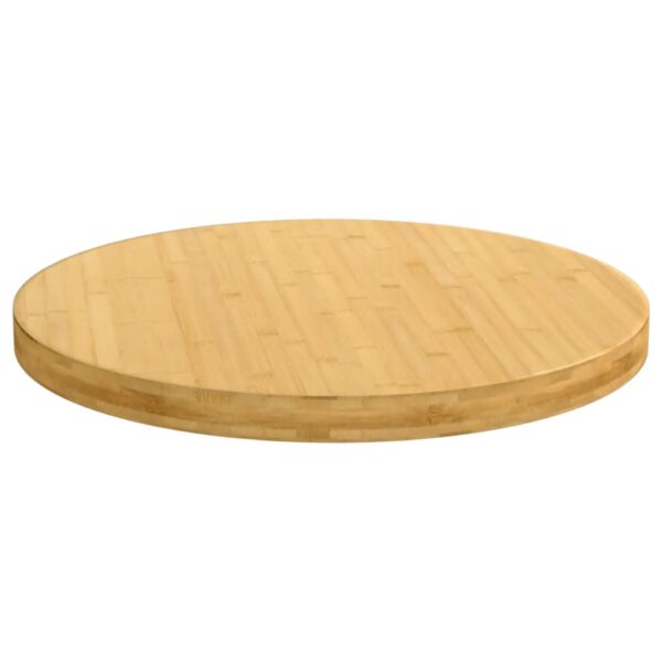 vidaXL Table Top Ã˜27.6"x1.6" Bamboo - Image 2