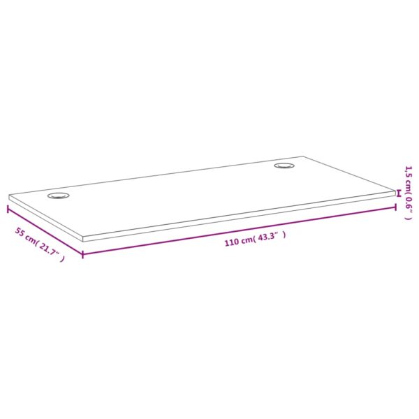 vidaXL Desk Top 43.3"x21.7"x0.6" Bamboo - Image 4