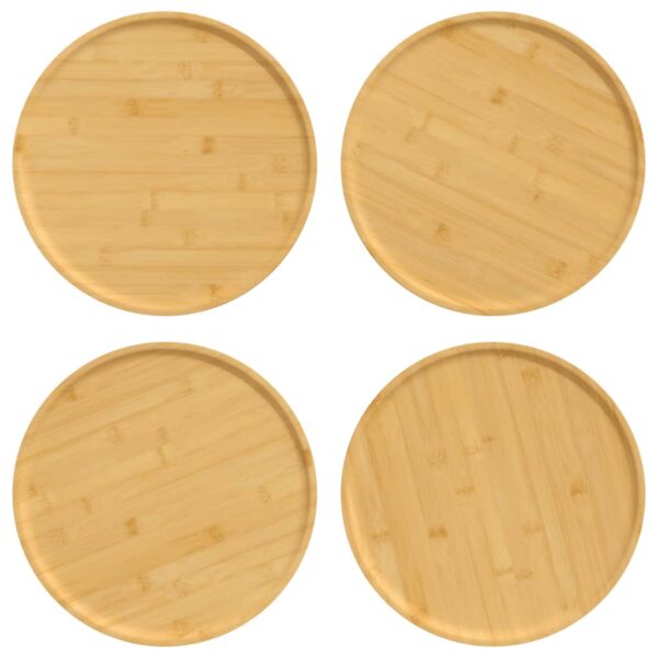 vidaXL Pizza Plates 4 pcs Ã˜12.6"x0.6" Bamboo - Image 2