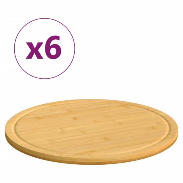 vidaXL Chopping Boards 6 pcs Ã˜11.8"x0.6" Bamboo