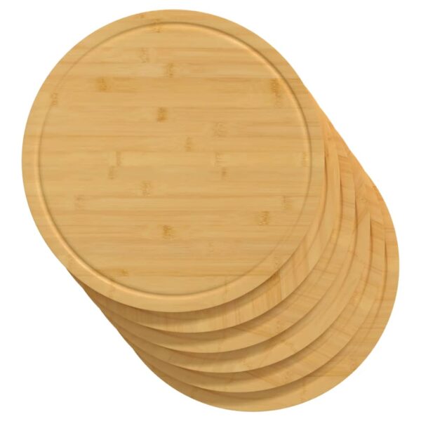 vidaXL Chopping Boards 6 pcs Ã˜11.8"x0.6" Bamboo - Image 3