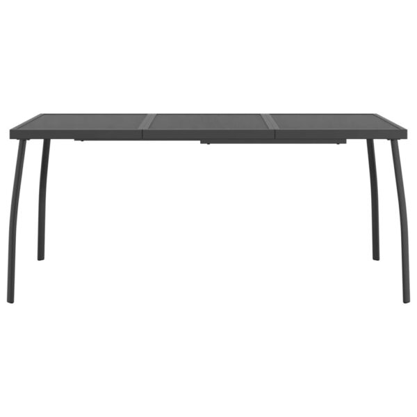 vidaXL Patio Table Anthracite 65"x31.5"x28.3" Steel Mesh - Image 3