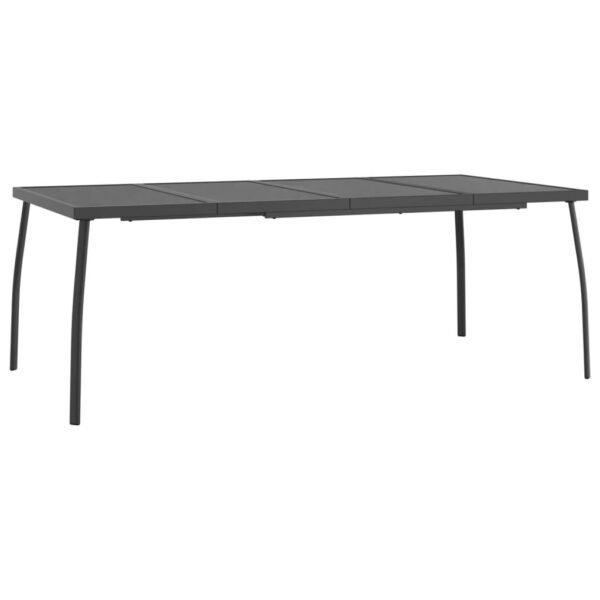 vidaXL Patio Table Anthracite 78.7"x39.4"x28.3" Steel Mesh - Image 2