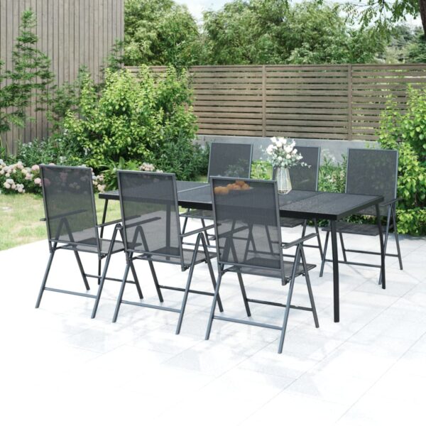 vidaXL Patio Table Anthracite 78.7"x39.4"x28.3" Steel Mesh