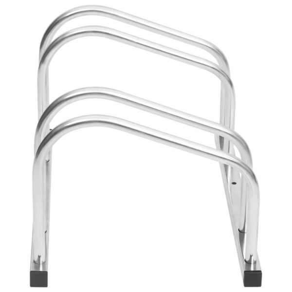 vidaXL Bike Rack for 2 Bikes Galvanized Steel - Image 3