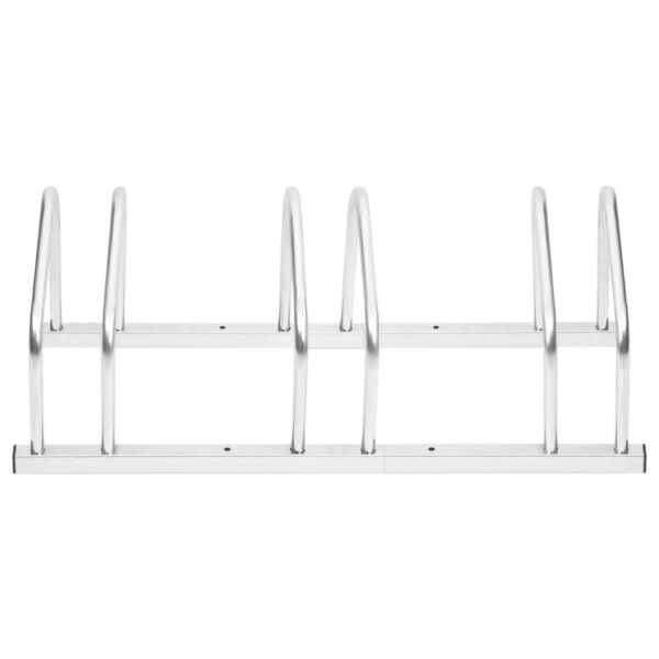 vidaXL Bike Rack for 3 Bikes Galvanized Steel - Image 2