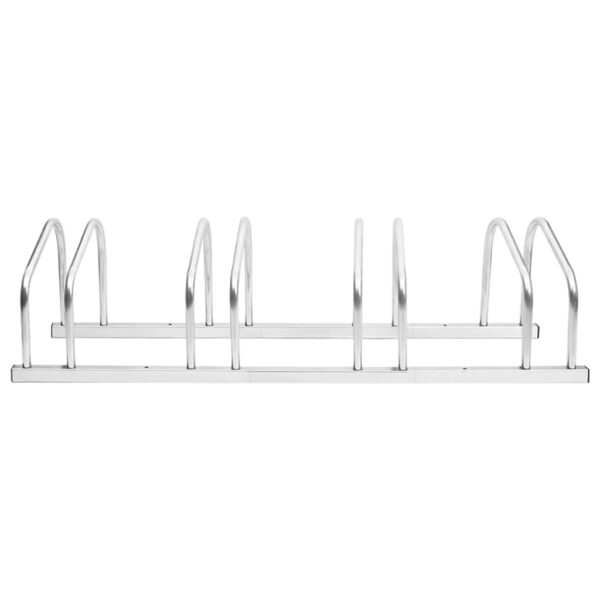 vidaXL Bike Rack for 4 Bikes Galvanized Steel - Image 2