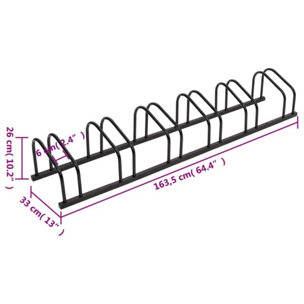 vidaXL Bike Rack for 6 Bikes Black Steel - Image 6