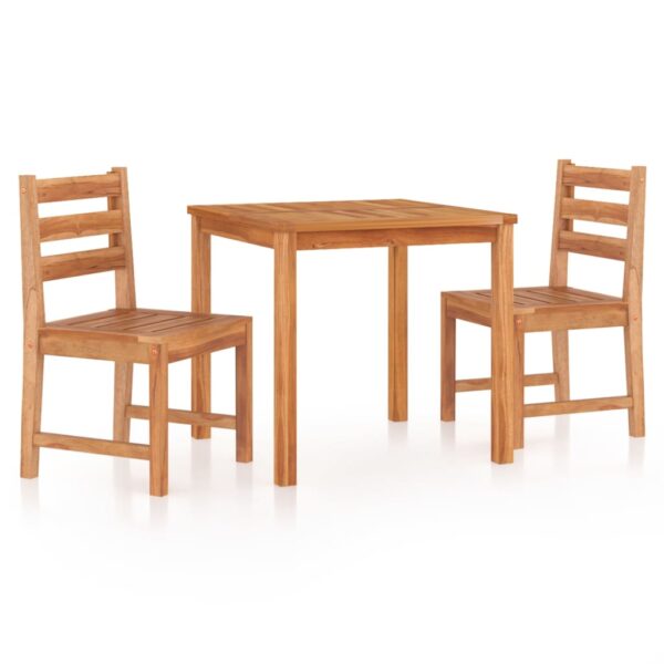 vidaXL 3 Piece Patio Dining Set Solid Wood Teak - Image 2