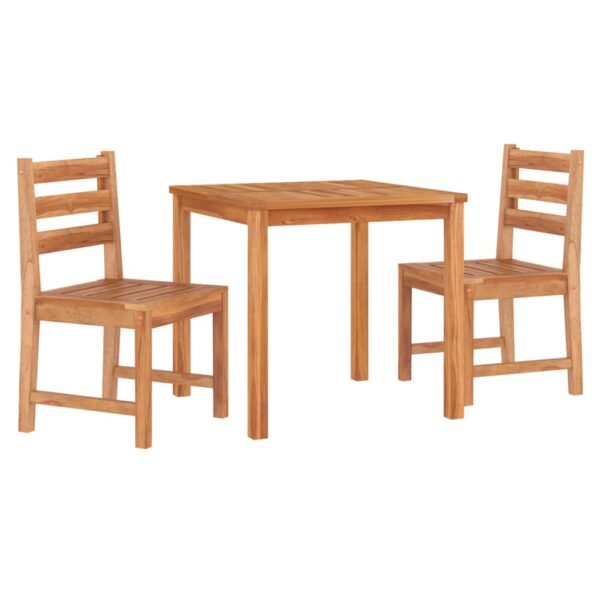 vidaXL 3 Piece Patio Dining Set Solid Wood Teak - Image 3