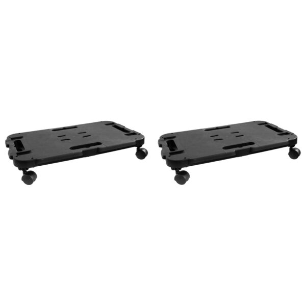 vidaXL Transport Trolleys 2 pcs Black Polypropylene 440.9 lb