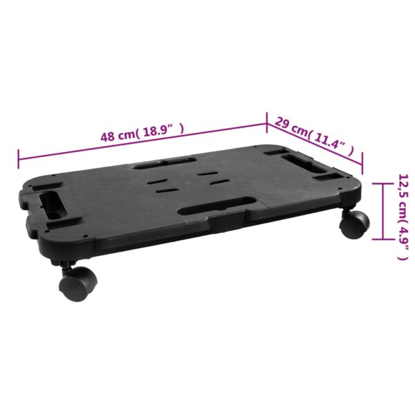 vidaXL Transport Trolleys 2 pcs Black Polypropylene 440.9 lb - Image 9