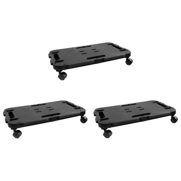 vidaXL Transport Trolleys 3 pcs Black Polypropylene 440.9 lb