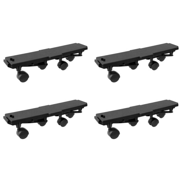 vidaXL Moving Dollies with 4 Wheels 4 pcs Black Polypropylene 374.8 lb