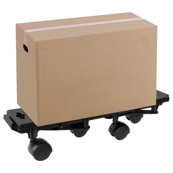 vidaXL Moving Dollies with 4 Wheels 4 pcs Black Polypropylene 374.8 lb - Image 2