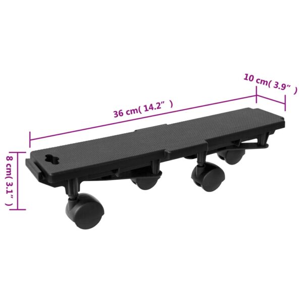 vidaXL Moving Dollies with 4 Wheels 4 pcs Black Polypropylene 374.8 lb - Image 8