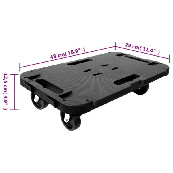 vidaXL Transport Trolleys 2 pcs Black Polypropylene 661.4 lb - Image 8