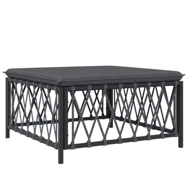 vidaXL Patio Footstool with Cushion Anthracite Woven Fabric - Image 2