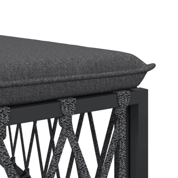 vidaXL Patio Footstool with Cushion Anthracite Woven Fabric - Image 5