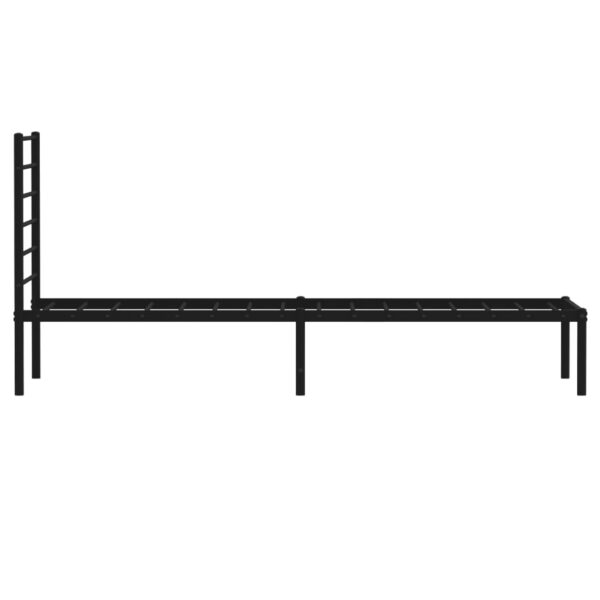 vidaXL Metal Bed Frame with Headboard Black 39.4"x74.8" Twin - Image 7