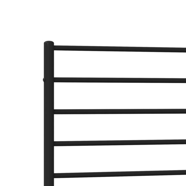 vidaXL Metal Bed Frame with Headboard Black 39.4"x74.8" Twin - Image 9