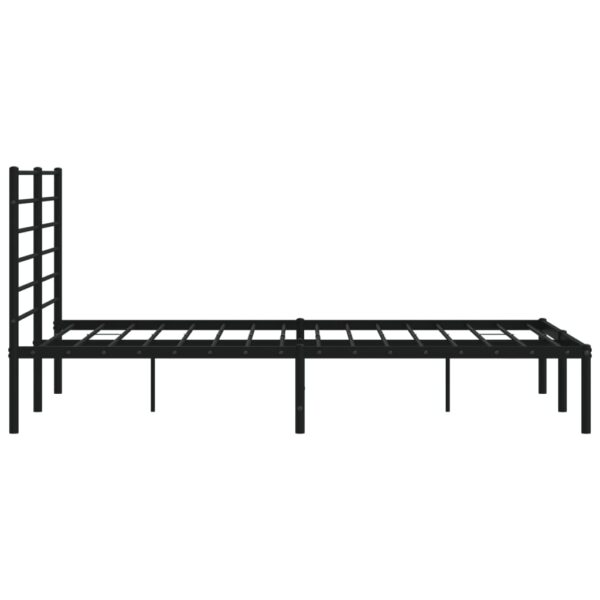 vidaXL Metal Bed Frame with Headboard Black 53.9"x74.8" Full - Image 7