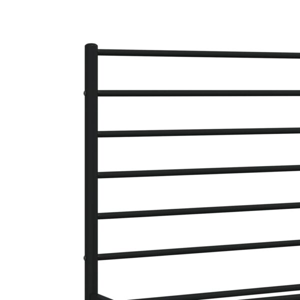 vidaXL Metal Bed Frame with Headboard Black 53.9"x74.8" Full - Image 9