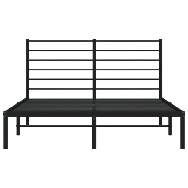 vidaXL Metal Bed Frame with Headboard Black 59.8"x78.7" - Image 6