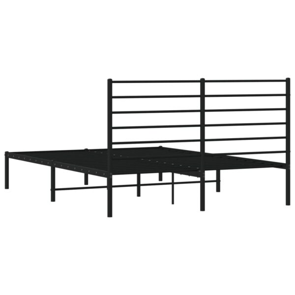 vidaXL Metal Bed Frame with Headboard Black 59.8"x78.7" - Image 8